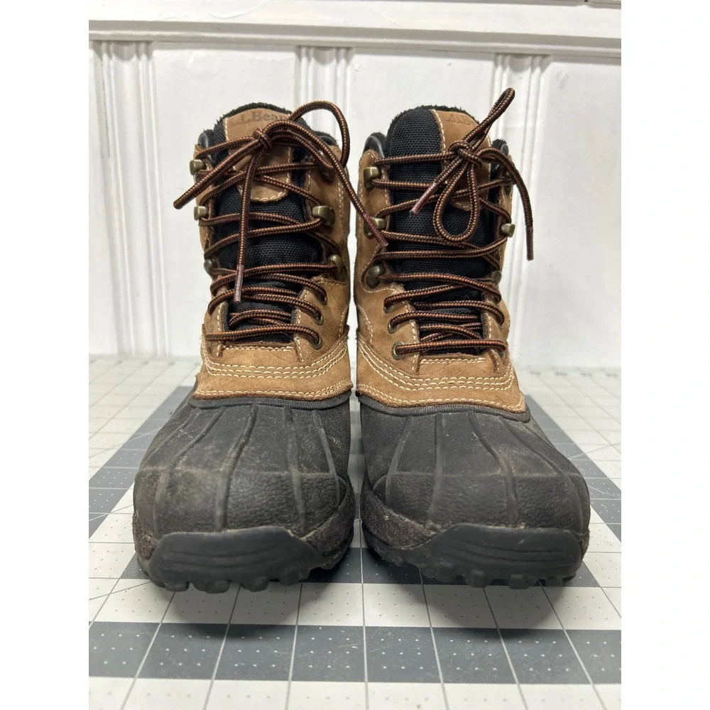 LL Bean Storm Chaser Duck Boots Women 6.5 Brown Leather PrimaLoft Insulated